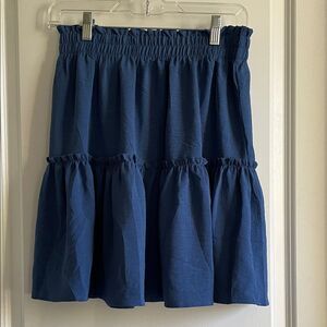 Skirt Blue A-Line tiered Skirt size Medium Amazon Berydress elastic waist
